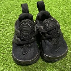 Nike Little Presto Size 3C Baby Nikes Infant Shoes 3-9 Months Black On Black Min